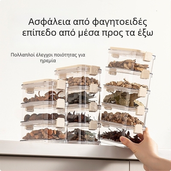 Ορθογώνιο πλαστικό δοχείο αποθήκευσης τροφίμων με σφράγιση, 1–2 L, σετ 24 τεμάχια, μινιμαλιστικός σχεδιασμός