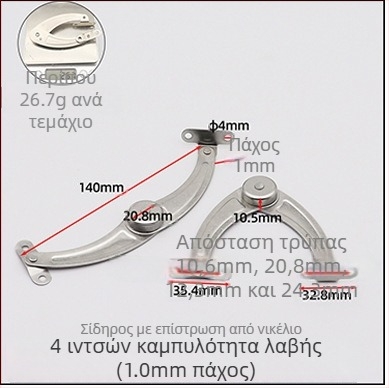 Άξονας πόρτας ντουλάπας από κράμα, 6 ίντσες, αναδιπλόμενος με προσανατολιστική στήριξη