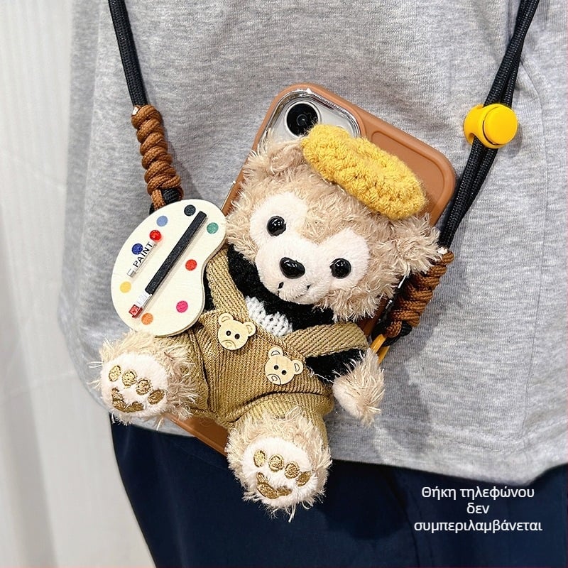 Αξεσουάρ κινητού με γούνα: πίσω κλιπ, λουρί crossbody, καθολικό λαιμό, φορητή βάση – στυλ καρτούν, Χειμώνας 2024