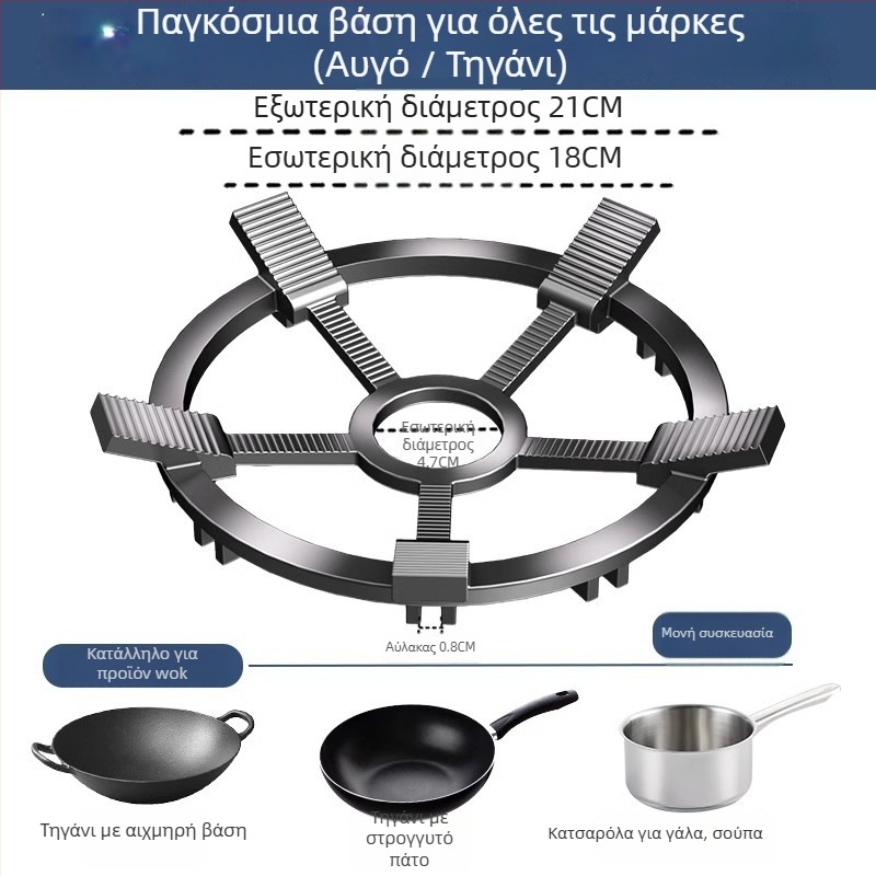 Ράφι για κατσαρόλες εστιάς αερίου, καθολικό, κατάλληλο για γάλακτοφόρες και μικρές κατσαρόλες, σχεδίαση τεσσάρων ή πέντε βραχιόνων, εγκατάσταση από κάτω, καθαρό βάρος 780 g