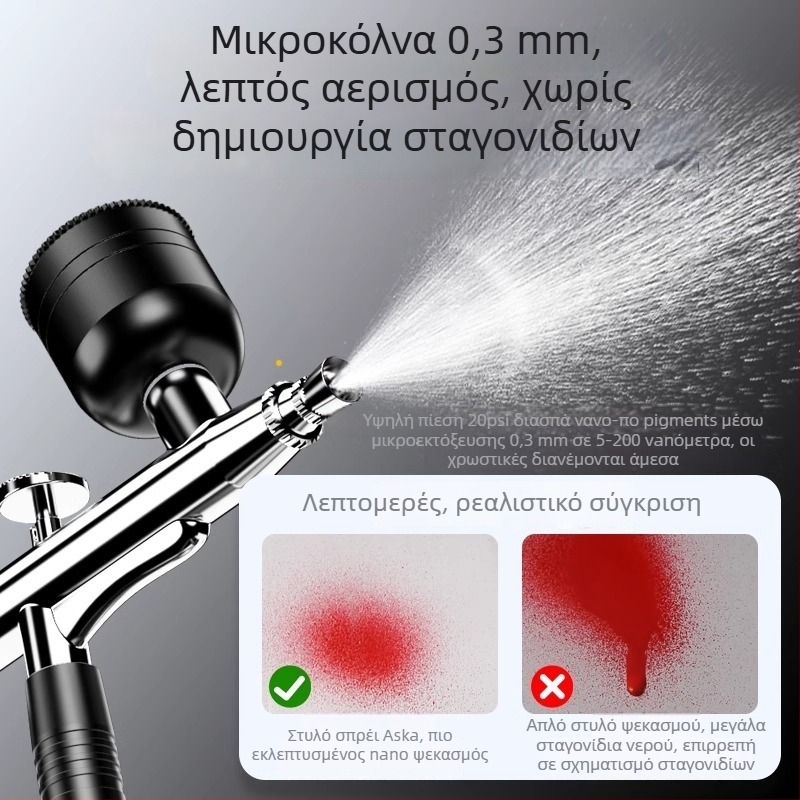 Ηλεκτρικό πολυλειτουργικό πιστόλι ψεκασμού για ακρυλικά χρώματα, βάψιμο μοντέλων και τέχνη νυχιών — asoyoga, σειρά Πολυλειτουργικό πιστόλι ψεκασμού