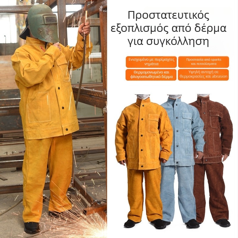 Σετ προστατευτικής ενδυμασίας συγκόλλησης ξεχωριστού τύπου για εξωτερικές εργασίες, ανθεκτικό στην τριβή και θερμομονωτικό