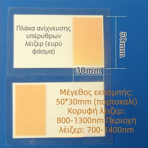 Κάρτα ανίχνευσης με πλάκα διπλασιασμού συχνότητας υπέρυθρου λέιζερ, ανίχνευση 1550 nm, τροποποιητής φωτός, μετατροπή και τοποθέτηση, κάρτα απεικόνισης 1064/10600