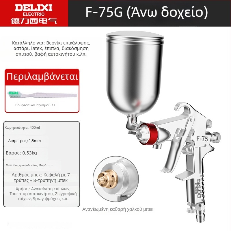 Οικιακό πιστόλι ψεκασμού για έπιπλα και αυτοκίνητα, ρυθμιζόμενη πολλαπλή διαμέτρου, επαναφορτιζόμενη μπαταρία λιθίου, 220V