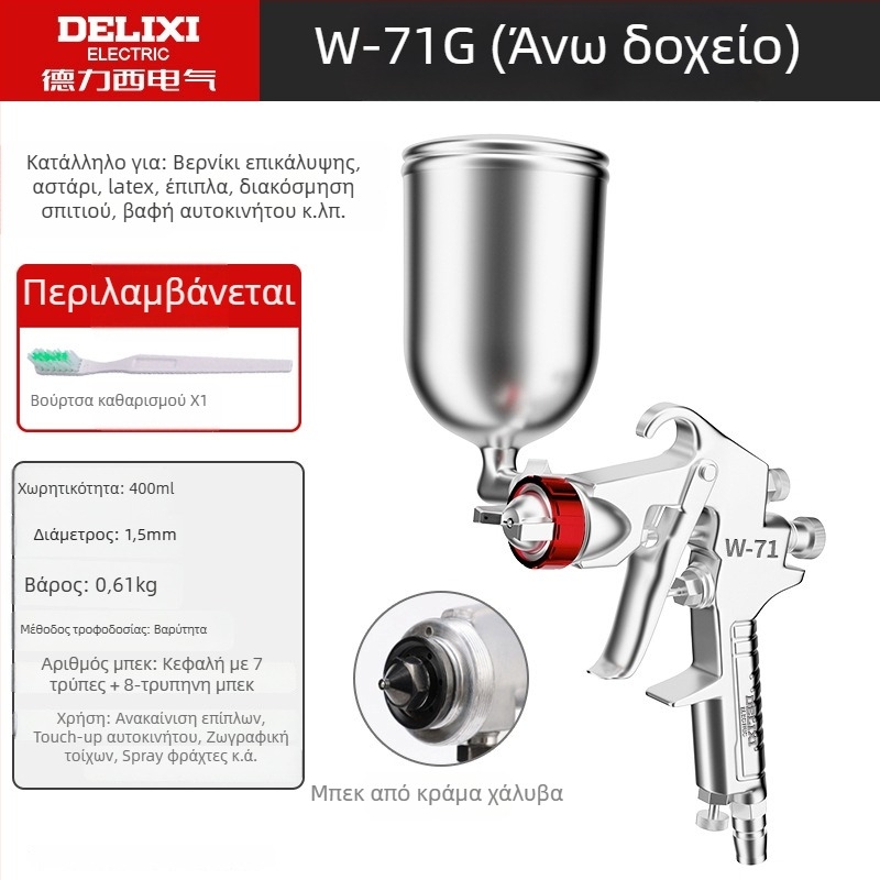 Οικιακό πιστόλι ψεκασμού για έπιπλα και αυτοκίνητα, ρυθμιζόμενη πολλαπλή διαμέτρου, επαναφορτιζόμενη μπαταρία λιθίου, 220V