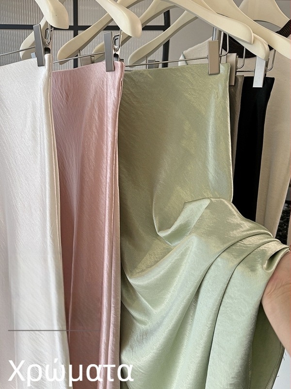 Μερσερισμένος πολυεστέρας, φούστα γοργόνας με ουρά ψαριού, μακριά, μονόχρωμη, άνοιξη 2025