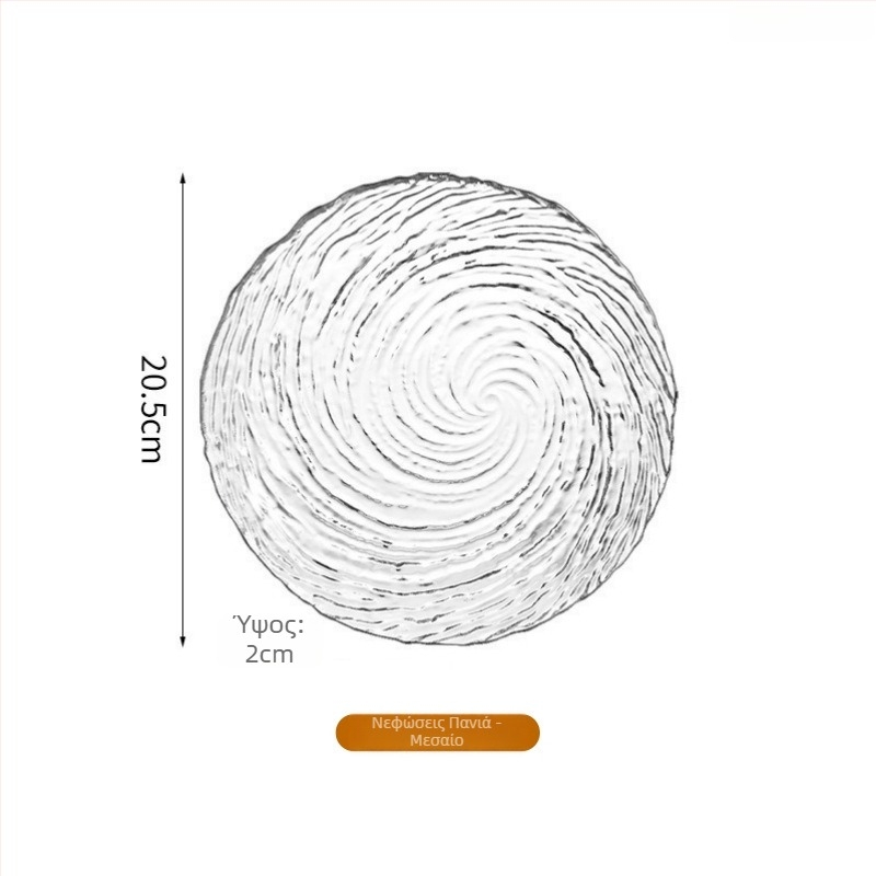 Σετ γυάλινα σκεύη με σχέδιο πάγου: ακανόνιστες μπώλες φρούτων και πιάτα, διαφανείς πιάτες επιδορπίων, μπολάκια ζαχαρούμενου νερού; χειροποίητο, δυνατότητα προσαρμογής, μοντέρνος μινιμαλιστικός στυλ
