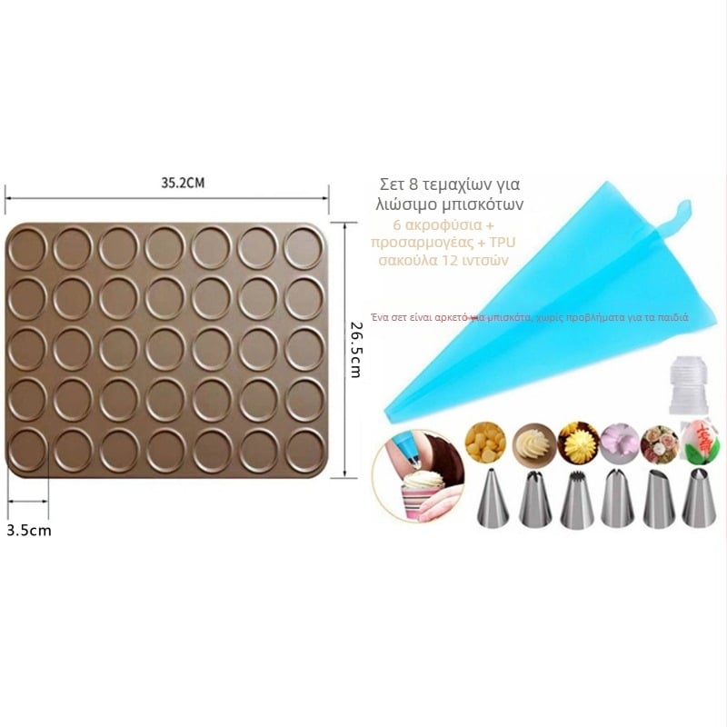Σετ φορμών για μακαρόν και μπισκότα, 30 τεμάχια, αντικολλητικό ταψί για ψήσιμο