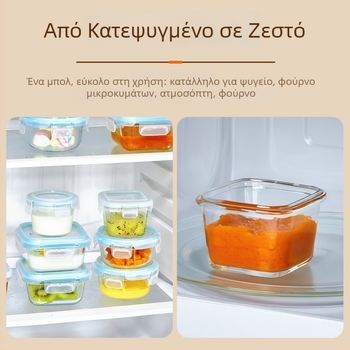 Γυάλινο μπολ βρεφικού φαγητού με διαχωριστικά — Hongzhu, από 6 μηνών και άνω, κωδ. WSDLZSMDWWD