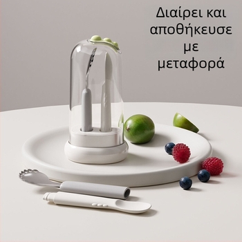 Παιδικό κουτάλι με διπλό άκρο για σίτιση – ανοξείδωτο ατσάλι, απλός σχεδιασμός, κατάλληλο για μωρά άνω των 3 μηνών