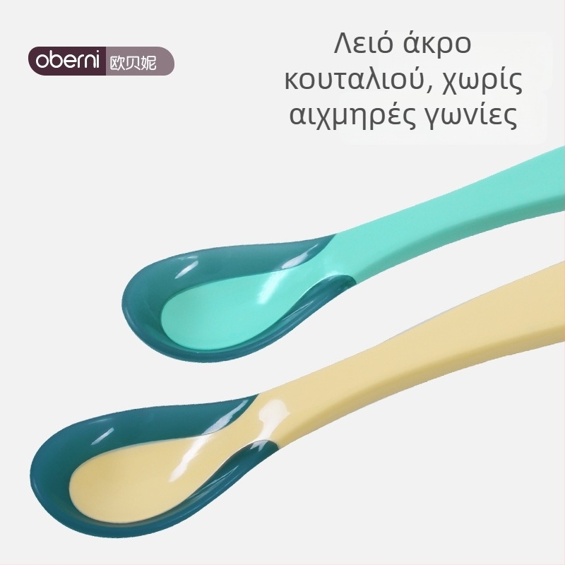 Obenie θερμοχρωμικό βρεφικό κουτάλι - υλικό PP, για ηλικίες 3 μηνών και άνω, σετ 1 τεμάχιο, αντι-καψίματος, cartoon στυλ