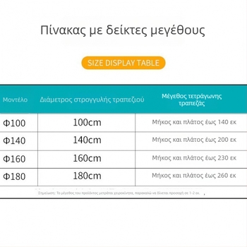 Διαφανές τραπεζομάντηλο μίας χρήσης από PE, στρογγυλό σχήμα, αδιάβροχο, με ελαστικό περιμετρικό κορδόνι και δυνατότητα προσαρμογής