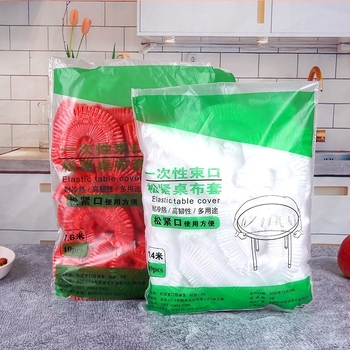 Τραπεζομάντηλο μίας χρήσης, πολυαιθυλένιο, πάχος 0.7, κυκλικό σχήμα, διαφανής επιφάνεια, εκτύπωση λογότυπου