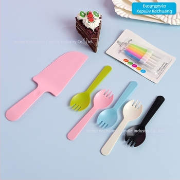 Μίας χρήσης σετ πιάτου τούρτας, μαχαίρια και πιρούνια – πλαστικό, ορθογώνιος δίσκος, 5 μαχαίρια και 5 πιρούνια