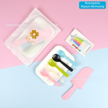 Μίας χρήσης σετ πιάτου τούρτας, μαχαίρια και πιρούνια – πλαστικό, ορθογώνιος δίσκος, 5 μαχαίρια και 5 πιρούνια