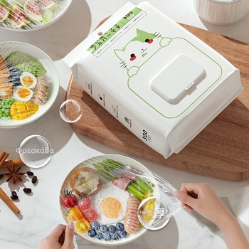 Μονόχρηστη Κάλυψη Διατήρησης Φρεσκάδας με Σχέδιο Έλξης για Μπολ και Πιάτα – Πλαστικό κατάλληλο για τρόφιμα, Ανθεκτικό στη σκόνη, 60 τεμάχια ανά κουτί