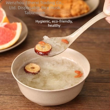 Σετ μίας χρήσης από ίνες σιταριού για την τραπεζαρία (μπολ, πιάτα, φλυτζάνια και ξυλάκια φαγητού) – βιοδιασπώμενο, τετραμελές