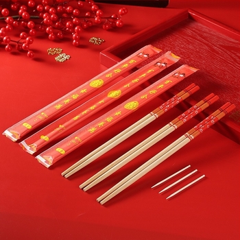 Μίας χρήσης ξυλάκια φαγητού με μπολ, μπαμπού, συσκευασία 50 ζεύγη, βιοδιασπώμενο, εκτύπωση λογότυπου, δυνατότητα προσαρμογής