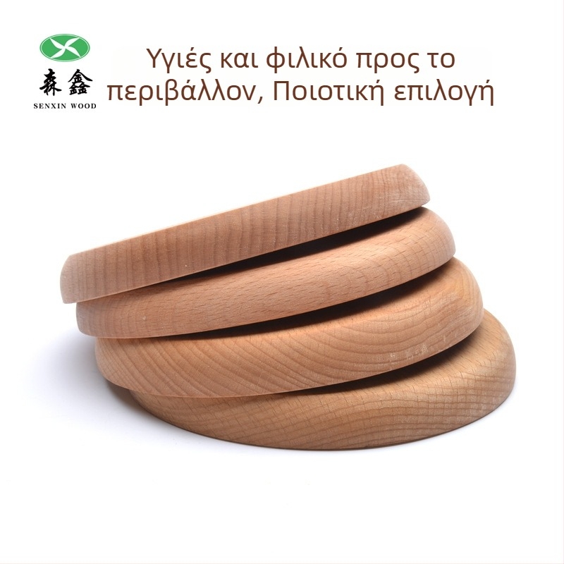 Κυκλικός δίσκος από συμπαγές ξύλο για σνακ και φρούτα, με εκτυπωμένο λογότυπο, στυλ Ιαπωνίας/Νότιας Κορέας