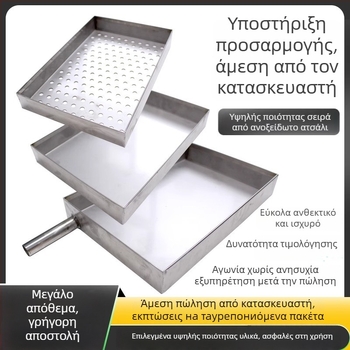Ορθογώνιο χειροποίητο πιάτο από ανοξείδωτο χάλυβα τύπου 304, κατάλληλο για μικροκύματα, στυλ Νέο Κινέζικο