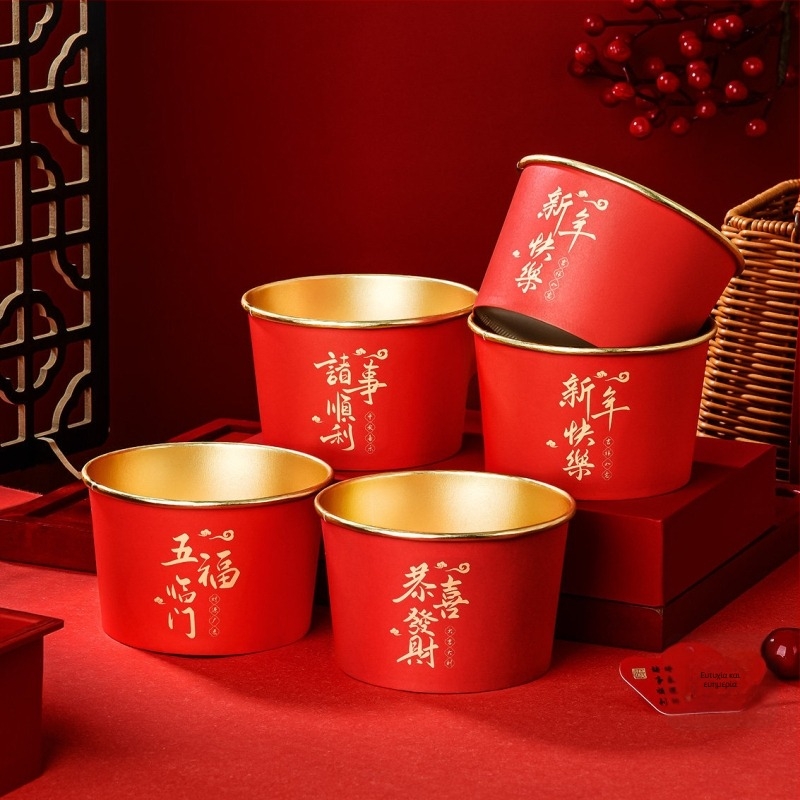 Σετ μίας χρήσης μπολ για ρύζι από πλαστικό τροφίμων, στρογγυλά μπολ, κατάλληλα για φούρνο μικροκυμάτων, συσκευασία 25 τεμάχια