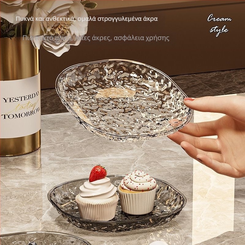 Κύκλικός πλαστικός δίσκος για οστά και σνακ, μονόχρωμο σχέδιο, απλός σχεδιασμός, μη κατάλληλος για φούρνο μικροκυμάτων