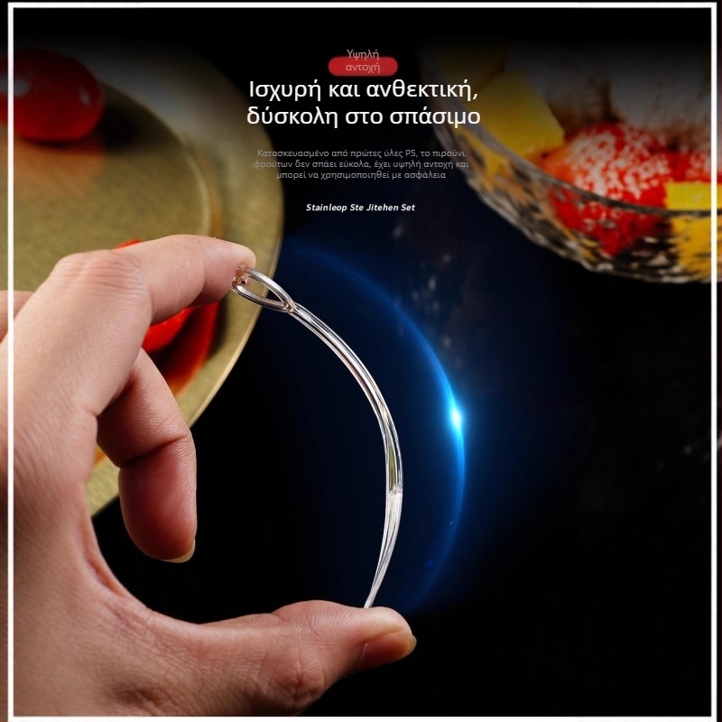 Πιρούνι φρούτων, μίας χρήσης, πλαστικό, διάφανο, 100 τεμάχια ανά συσκευασία, για ενήλικες