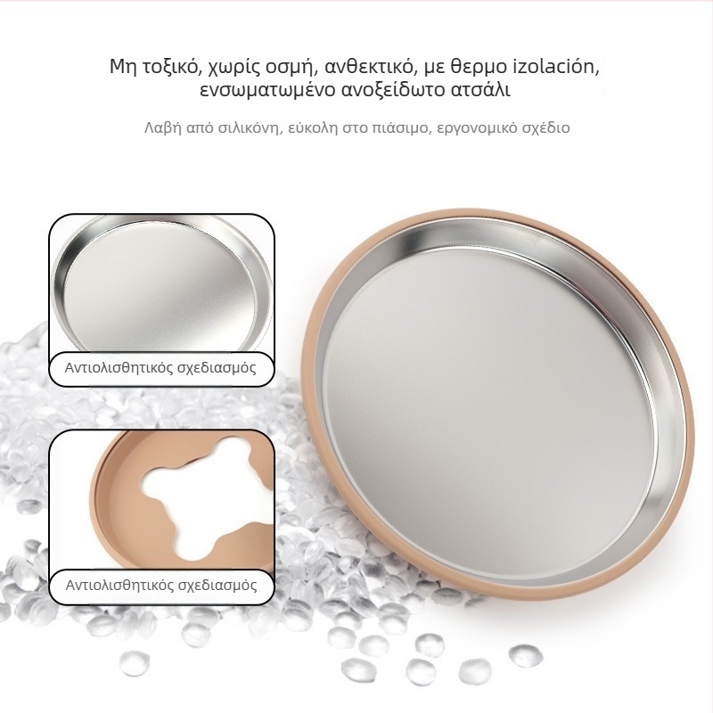 Yuzus 304 ανοξείδωτο ατσάλι – σετ εξοπλισμού φαγητού μωρού, όλα σε ένα πιάτο, αντιολισθητικό, 5 τεμάχια, κατάλληλο για παιδιά από 3 μηνών