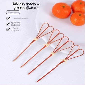 Μίας χρήσης ξυλάκια μπαμπού για φρούτα, χωρίς λογότυπο, απλό στυλ, υψηλή ποιότητα, γυαλισμένα