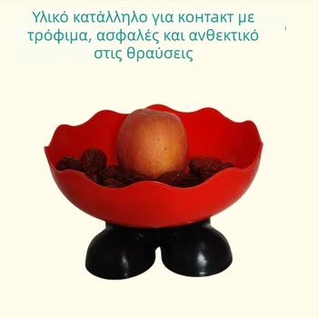 Ανεβασμένο πιάτο φρούτων με αποστράγγιση, PET, φρέσκο και γλυκό στυλ, μοτίβο με πλέγμα