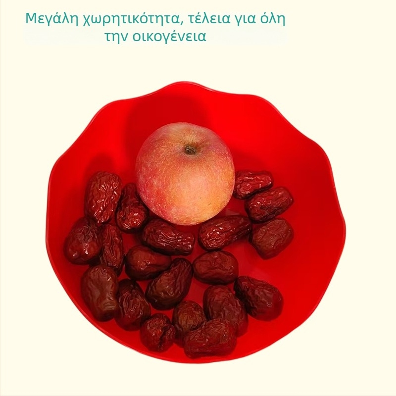 Ανεβασμένο πιάτο φρούτων με αποστράγγιση, PET, φρέσκο και γλυκό στυλ, μοτίβο με πλέγμα