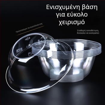 Κυκλικό πλαστικό μπολ μίας χρήσης, χωρητικότητα 300-400 ml, σετ 50 τεμαχίων, εγχώρια προέλευση