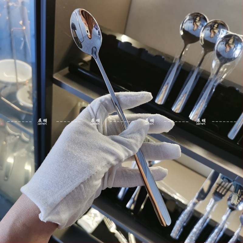 Ανοξείδωτα μαχαιροπίρουνα: πιρούνια φρούτων και επιδορπίου με κουτάλι για πάγο, μοντέρνος μινιμαλιστικός σχεδιασμός, φινίρισμα καθρέφτη, δυνατότητα προσωποποίησης