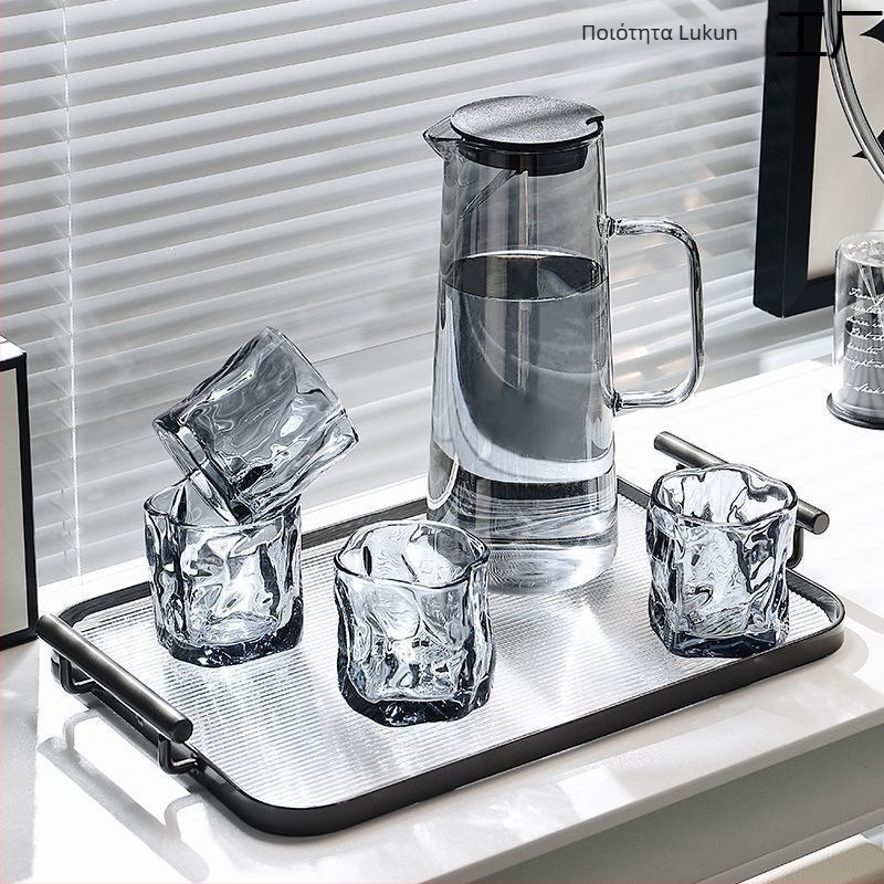 Σετ γυάλινών ποτηριών για τσάι και νερό, σε Nordic στιλ, απλός σχεδιασμός, από γυαλί soda-lime, ανθεκτικό στη θερμότητα