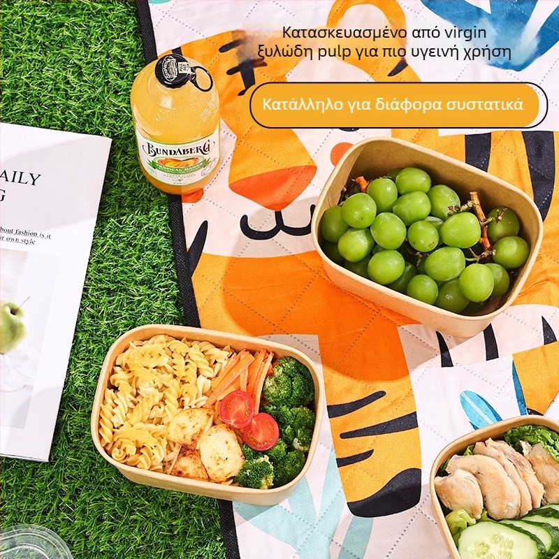 Μονόχρηστο μπολ από kraft χαρτί με στρογγυλό καπάκι – χωρητικότητα 750 ml, κανονικό πάχος, μη βιοδιασπώμενο