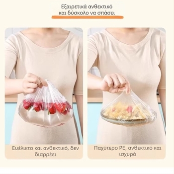 Κάλυμμα από διαφανή μεμβράνη τροφίμων μιας χρήσης, στυλ καπέλου ντους με λάστιχο, αντιβακτηριακό, κάλυμμα για υπολείμματα φαγητών, θερμοανθεκτικό -60°C έως 100°C