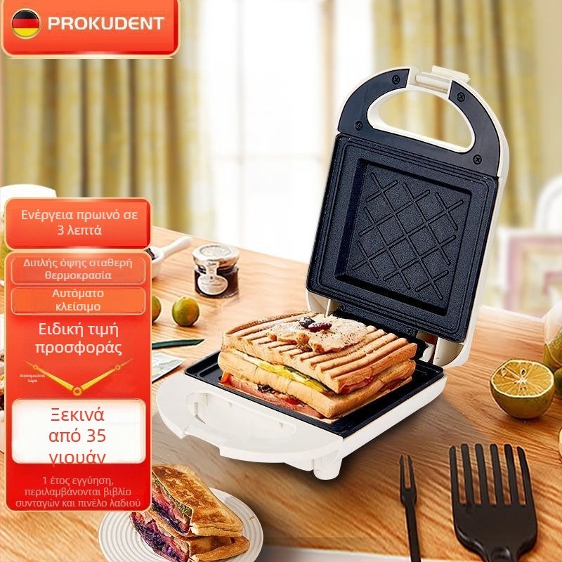 Οικιακή μηχανή για pancakes DM-1686, πολυλειτουργική θερμαντική σχάρα, 600W, μηχανικός έλεγχος, θέρμανση με σωλήνα, για 1 άτομο