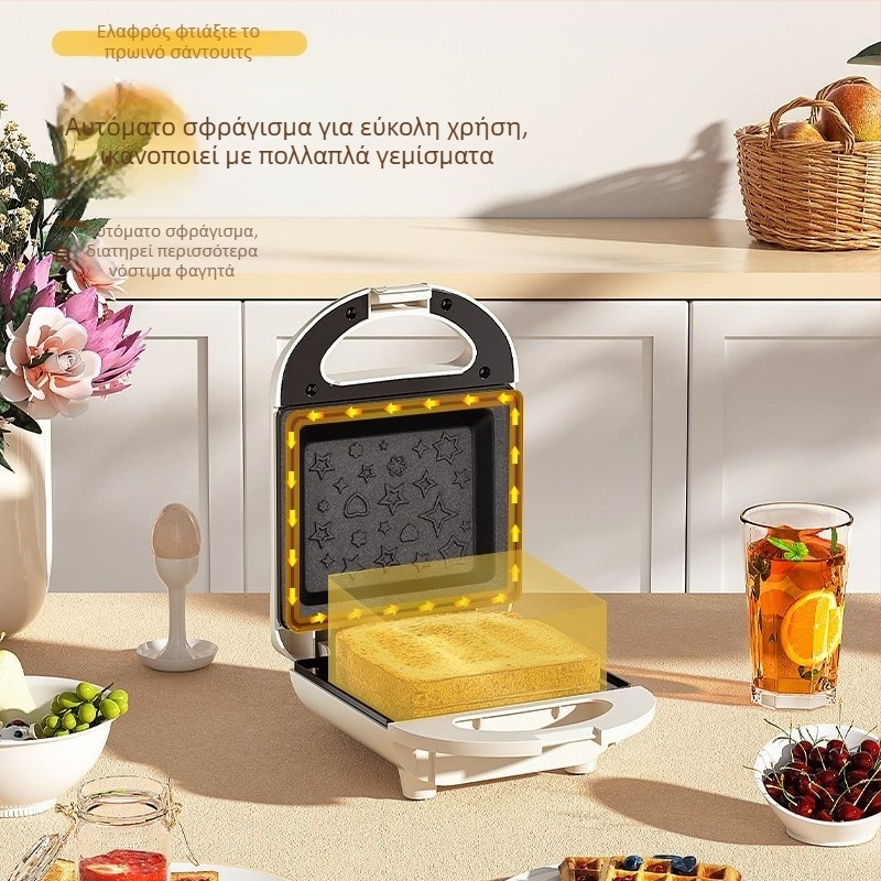 Οικιακή μηχανή για pancakes DM-1686, πολυλειτουργική θερμαντική σχάρα, 600W, μηχανικός έλεγχος, θέρμανση με σωλήνα, για 1 άτομο