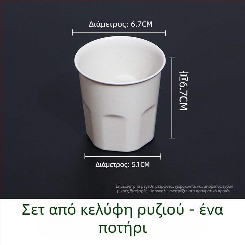 Σετ μιας χρήσης ειδών τραπεζοπόλου από φλοιό ρυζιού για εξωτερική χρήση, βιοδιασπώμενο, 10 μερίδες