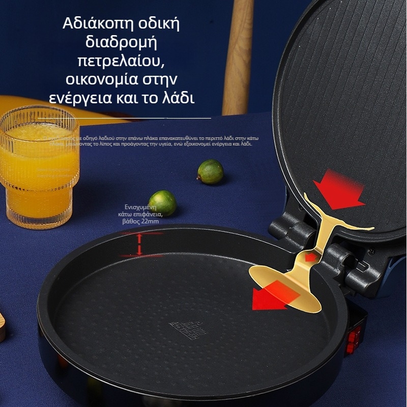 LPBC-82 Ηλεκτρικός Παρασκευαστής Πανκέικ με Διπλής Όψης Θέρμανση, 1200W, Μηχανικός Έλεγχος