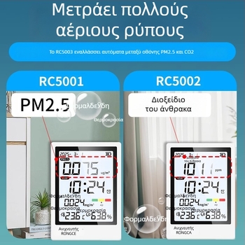 Ολοκληρωμένος ανιχνευτής ποιότητας αέρα εσωτερικού χώρου: PM2.5, CO2, φορμαλδεΰδη, θερμοκρασία και υγρασία; εύρος μέτρησης 0-5 mg/m³; ανάλυση 0,01; ακρίβεια 0,02; τροφοδοσία Type-C