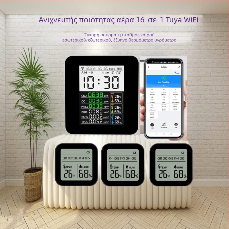 Nobito ZN-2CO15 Αισθητήρας ποιότητας αέρα, Wi-Fi, CO2, CO, TVOC, φορμαλδεΰδη