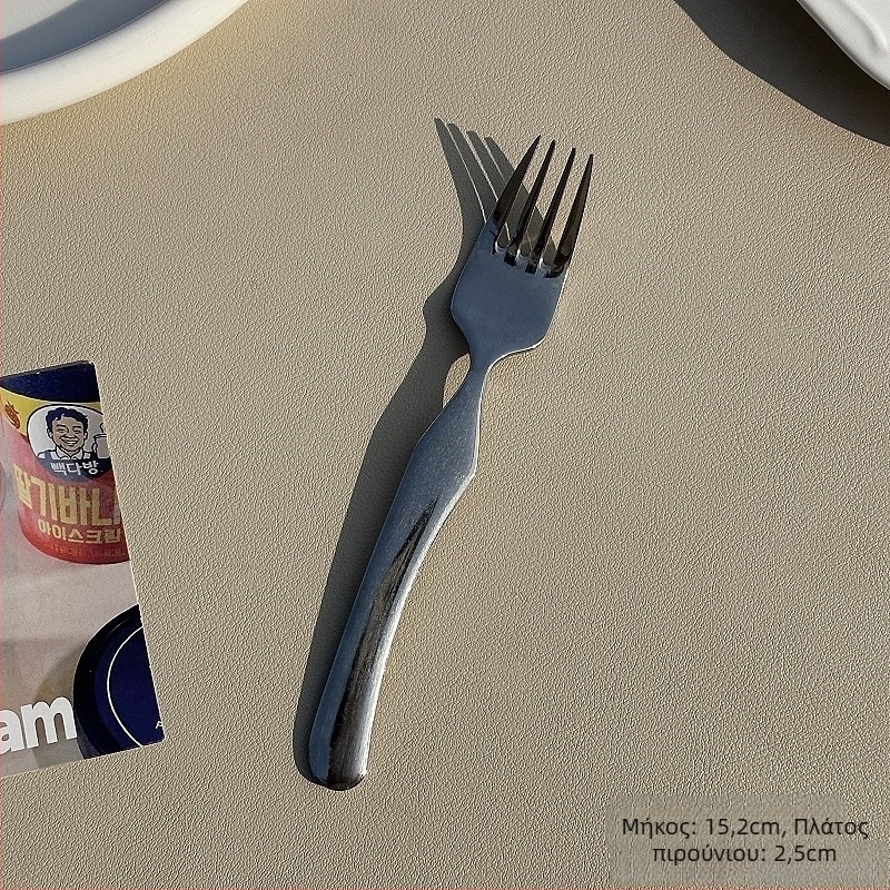 Σετ πιρούνι και κουτάλι από ανοξείδωτο χάλυβα 304, τροφίμων ποιότητας, μοντέρνος απλός σχεδιασμός, ιδανικό για γιαούρτι, παγωτό και γλυκά