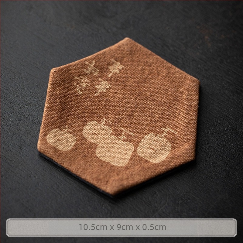 Βάση ποτηριού από ύφασμα σε κινεζικό στυλ τελετής τσαγιού με πολύχρωμο σχέδιο, εκτυπωμένο λογότυπο, συσκευασμένη σε χαρτόκουτο, 0,05 kg