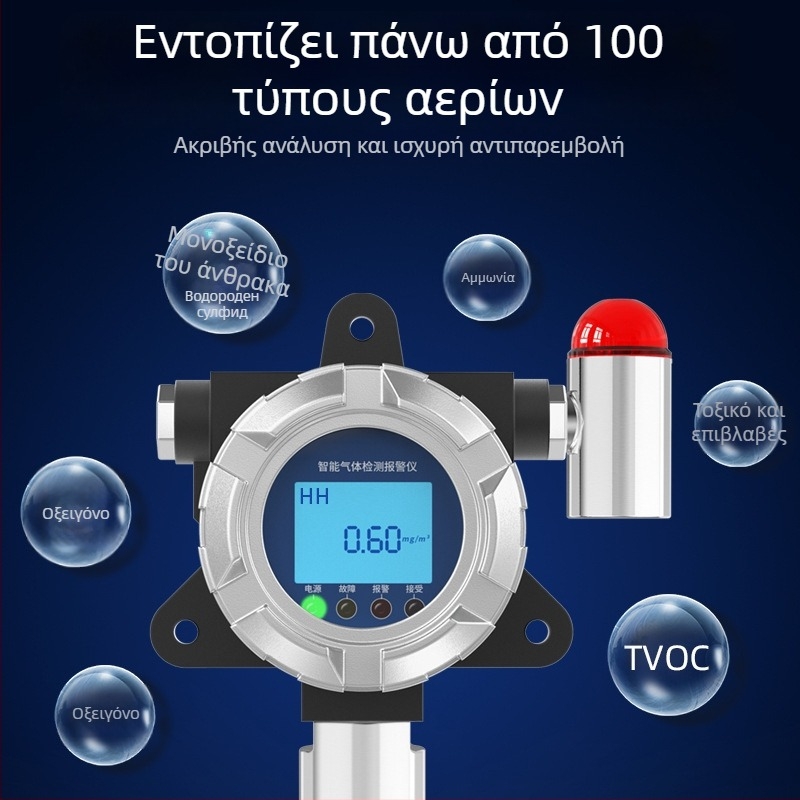 Σταθερός ανιχνευτής CO2 με παρακολούθηση θερμοκρασίας και υγρασίας περιβάλλοντος — Dizhenen σειρά Yf-8500, ακρίβεια ≤3% fs