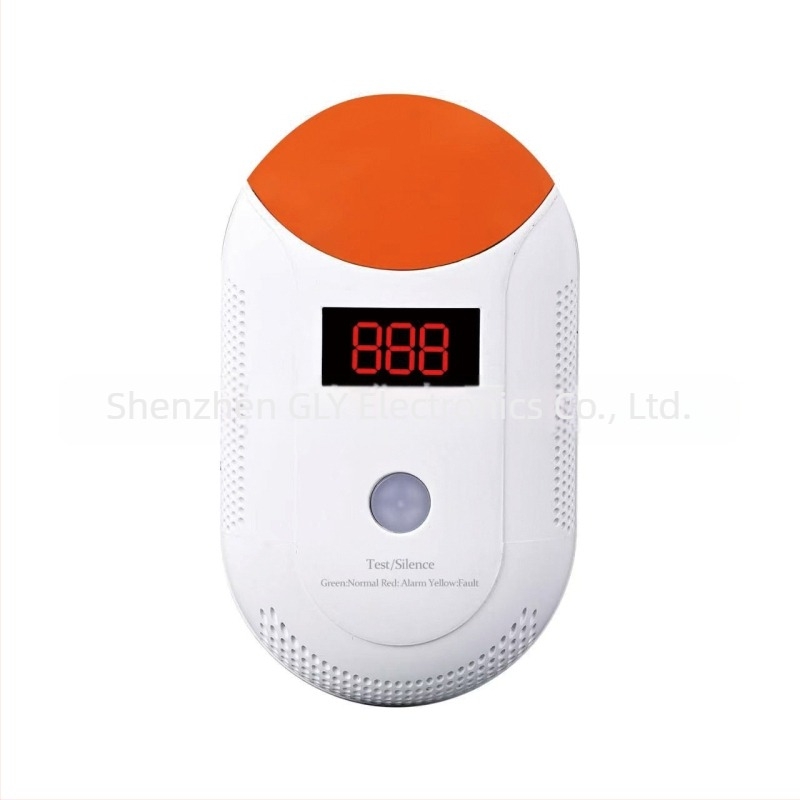 CO ανιχνευτής σε πρίζα GLY-CO806, 3V, 360° ανίχνευση, εμβέλεια 30 τ.μ., τοίχου εγκατάσταση