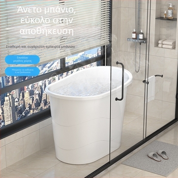 Jiedong Κάδος μπάνιου για ενήλικες – Πλαστικός κάδος μπάνιου με ενισχυμένο σχεδιασμό, λειτουργία μασάζ και φυσαλίδες ατμού