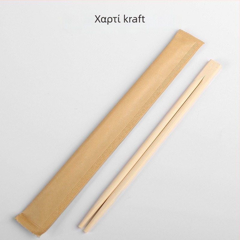 Μίας χρήσης σετ μαχαιροπήρουνα από μπαμπού για εστιατόρια — Τέσσερα σε ένα: κουτάλι και ξυλάκια, ατομικά μπαμπού ξυλάκια, δυνατότητα προσαρμογής