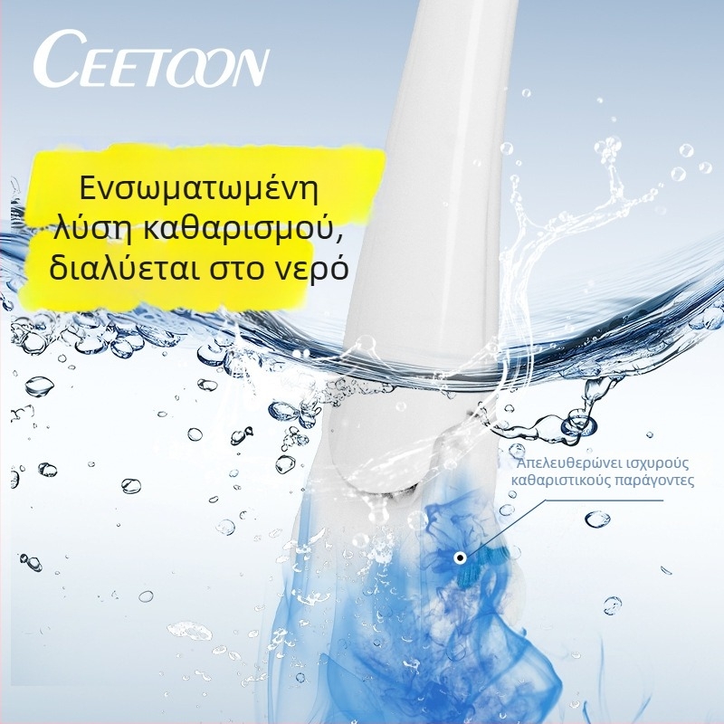 Βούρτσα τουαλέτας μίας χρήσης – Αυτόκαθαριζόμενη, με κεφαλή αντικατάστασης και καθαριστικό τουαλέτας (Ceetoon, Bh-001, Πλαστικό, Σύγχρονο μινιμαλιστικό στυλ)