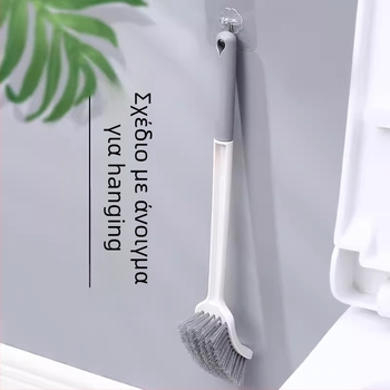 Βούρτσα τουαλέτας με παχύτερη μακριά λαβή, με μαλακές τρίχες, εγκατεστημένη στον τοίχο, για τουαλέτες τύπου squat (Υλικό: σφουγγάρι)